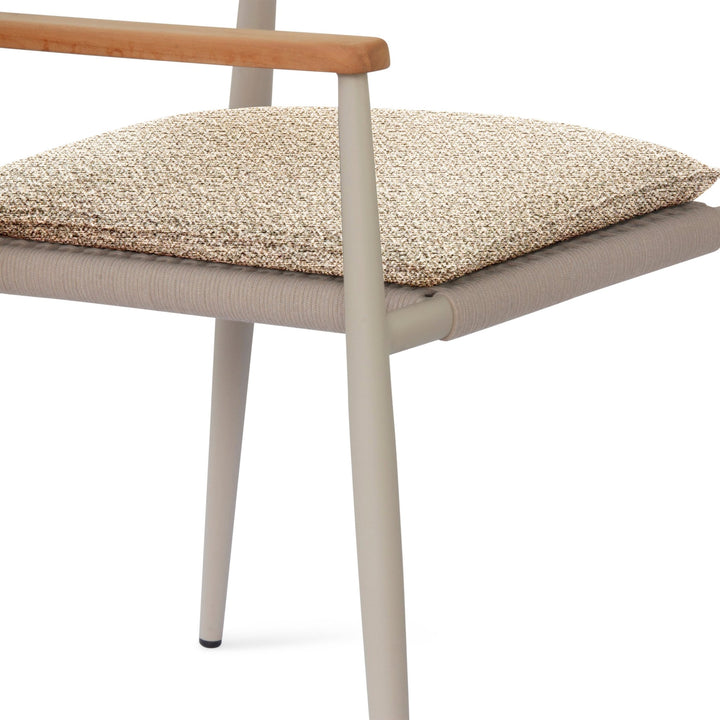 Togo Arm Chair - BETACO Chairs - w/Seat Cushion / Linen Rope / Linen Aluminum / Lorkey 206 - HORNE