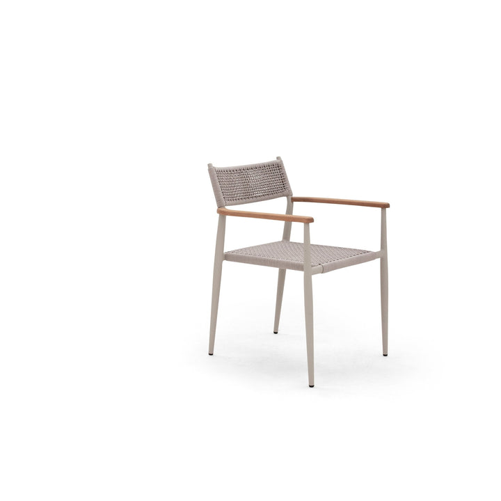 Togo Arm Chair - BETACO Chairs - w/Seat Cushion / Linen Rope / Linen Aluminum / Lorkey 206 - HORNE