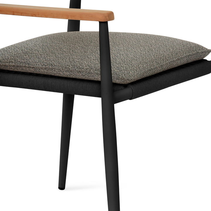 Togo Arm Chair - BETACO Chairs - w/Seat Cushion / Linen Rope / Linen Aluminum / Lorkey 206 - HORNE
