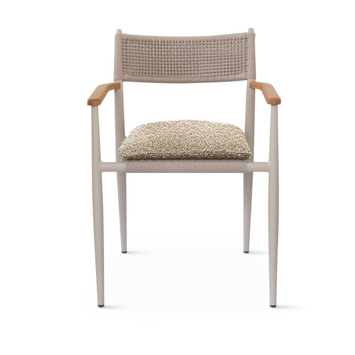 Togo Arm Chair - BETACO Chairs - w/Seat Cushion / Linen Rope / Linen Aluminum / Lorkey 206 - HORNE