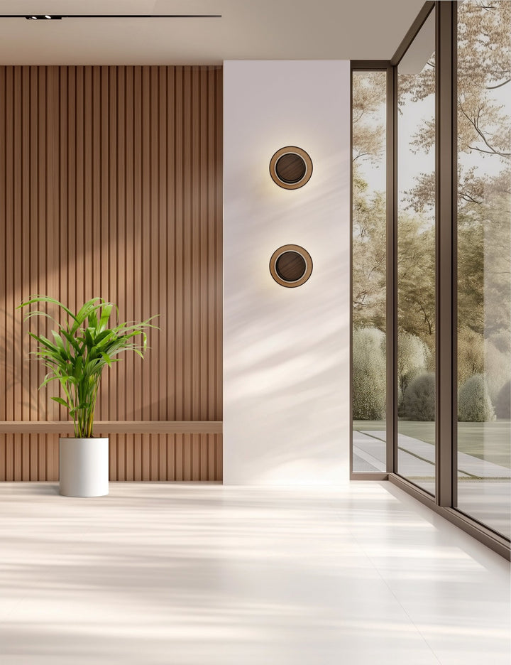 Totem Sconce - Pablo Designs - Wall Sconces - Black/Walnut/Amber - HORNE