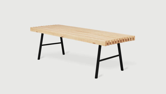 Transit Bench - Gus* Modern Sofas - Black Frame + Natural Ash Seat - HORNE