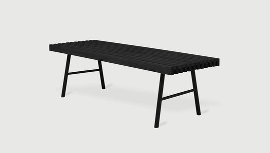 Transit Bench - Gus* Modern Sofas - Black Frame + Black Ash Seat - HORNE