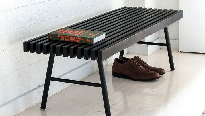 Transit Bench - Gus* Modern Sofas - Black Frame + Natural Ash Seat - HORNE