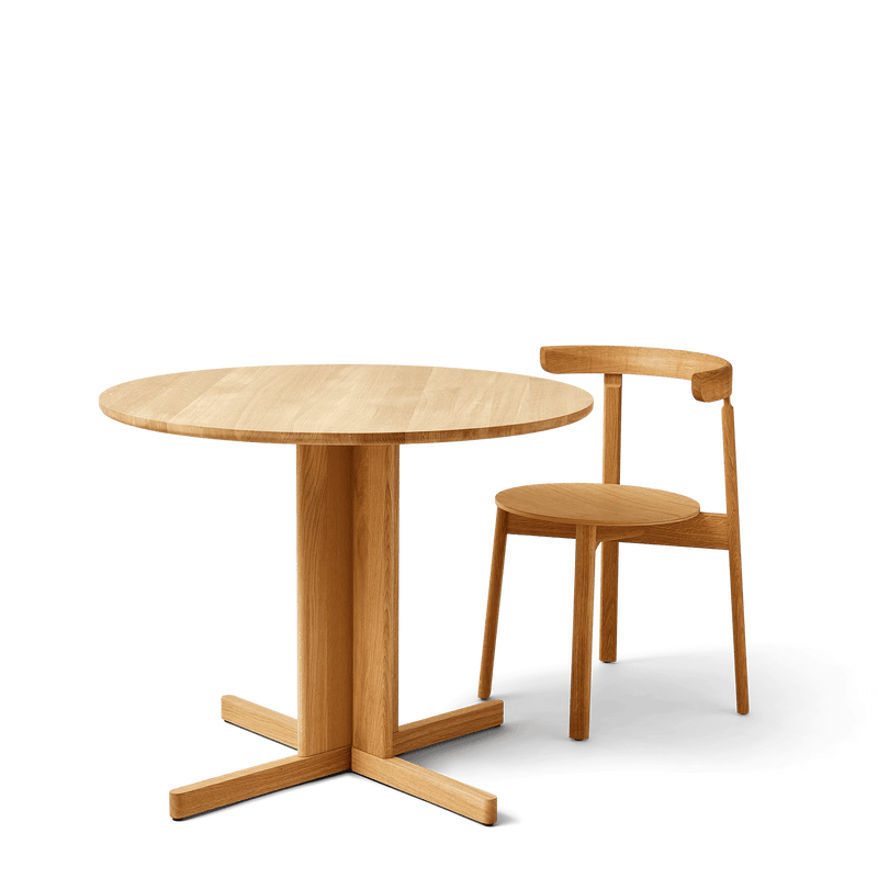Trefoil Round Table - Form + Refine Tables + Desks - Oak - HORNE