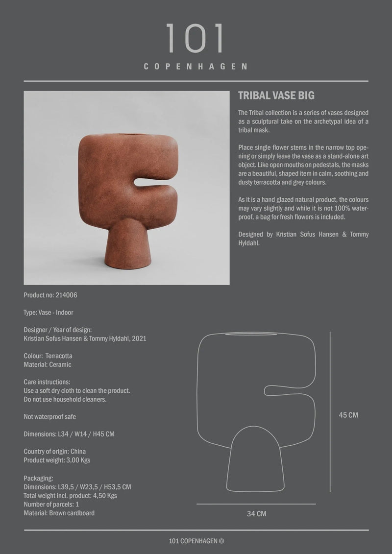 Tribal Vase - 101 Copenhagen Vases - Mini - Terracotta - HORNE