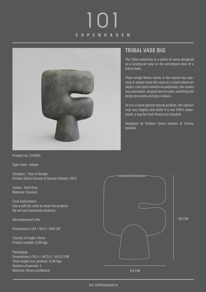 Tribal Vase - 101 Copenhagen Vases - Mini - Sand - HORNE