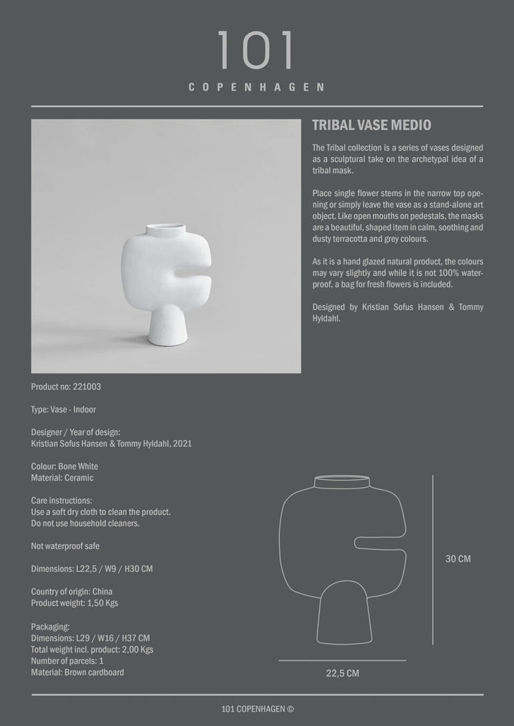 Tribal Vase - 101 Copenhagen Vases - Mini - Sand - HORNE