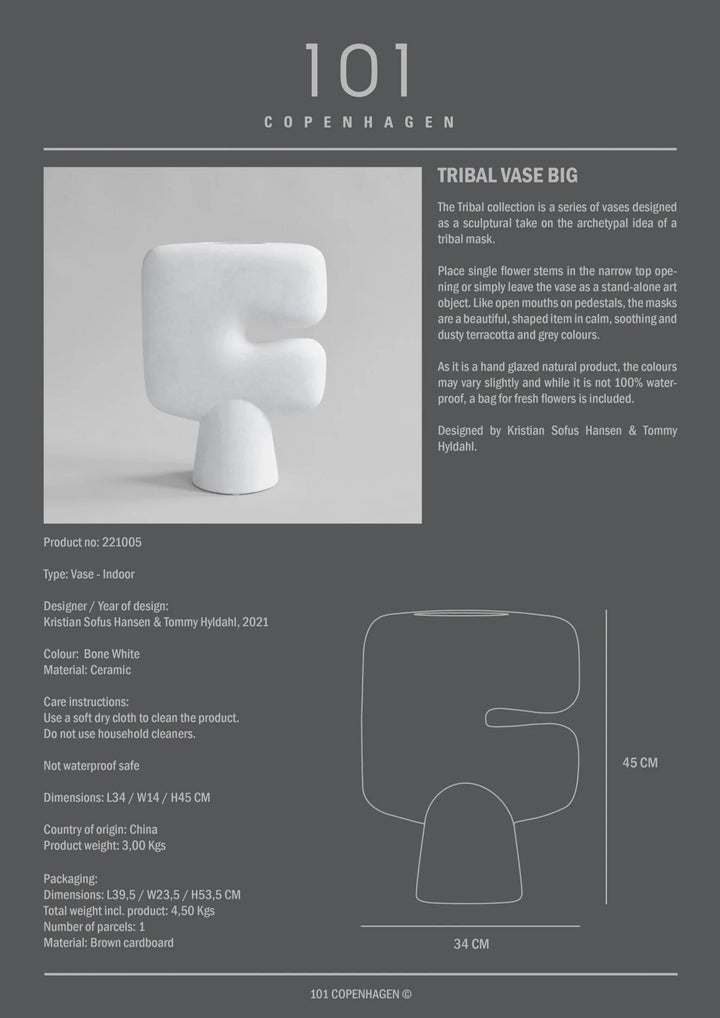 Tribal Vase - 101 Copenhagen Vases - Mini - Sand - HORNE