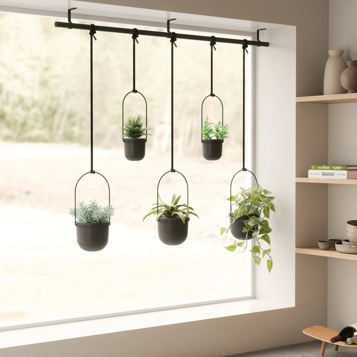 Triflora Hanging Planters - Set of 5 - Umbra Pots & Planters - Black - HORNE