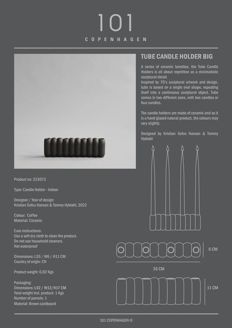 Tube Candle Holder - 101 Copenhagen Candle Holders - Big - Bone White - HORNE