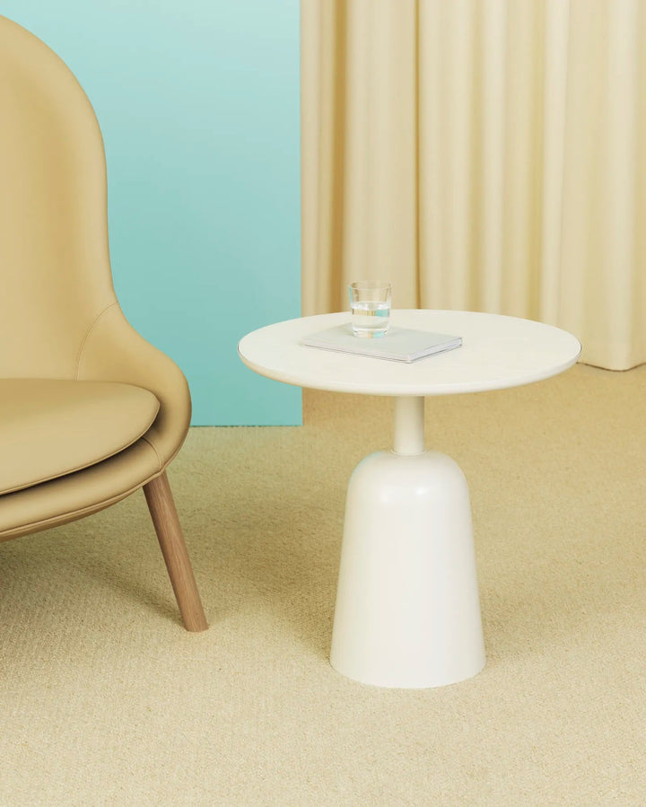 Turn Table Ø55 - Normann Copenhagen Side Tables - Turn Table Ø55 Marble - White - HORNE