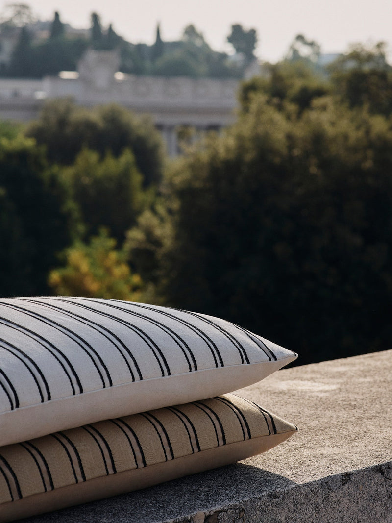 Twill Cushion - Rectangular - Ferm Living Bedding + Pillows - Cashmere/Black - HORNE