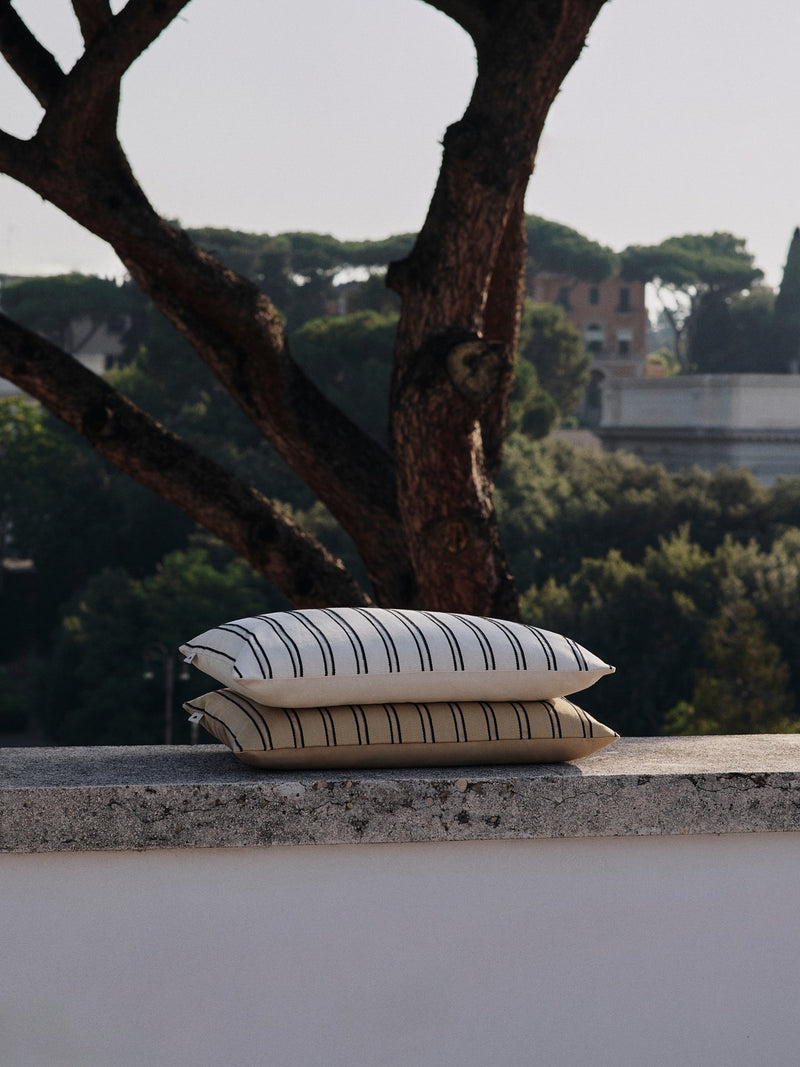 Twill Cushion - Rectangular - Ferm Living Bedding + Pillows - Cashmere/Black - HORNE