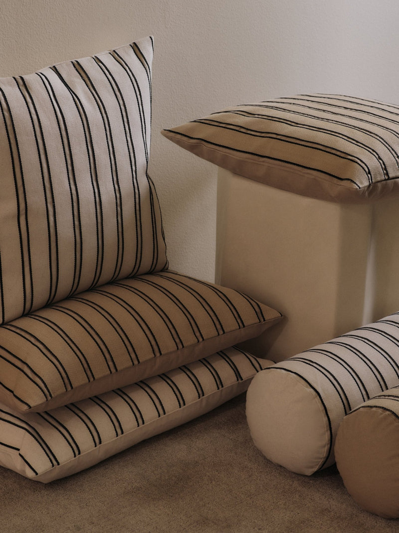 Twill Cushion - Rectangular - Ferm Living Bedding + Pillows - Cashmere/Black - HORNE