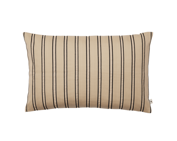 Twill Cushion - Rectangular - Ferm Living Bedding + Pillows - Cashmere/Black - HORNE