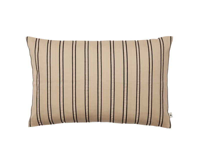 Twill Cushion - Rectangular - Ferm Living Bedding + Pillows - Cashmere/Black - HORNE