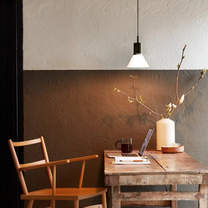Type 80™ Pendant Matte Black - Opal Glass - Anglepoise Pendants - HORNE
