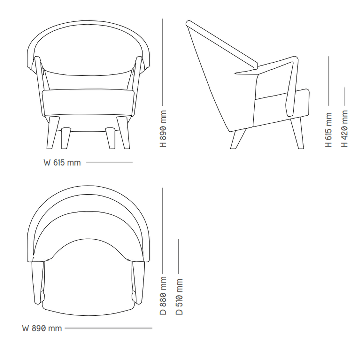 UnFluffy Lounge Chair - Eikund - Chairs - Oiled Oak - Elle - White - HORNE