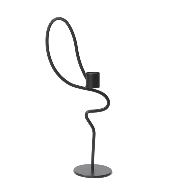Valse Candle Holder - Ferm Living - Candle Holders - Black - Tall - HORNE