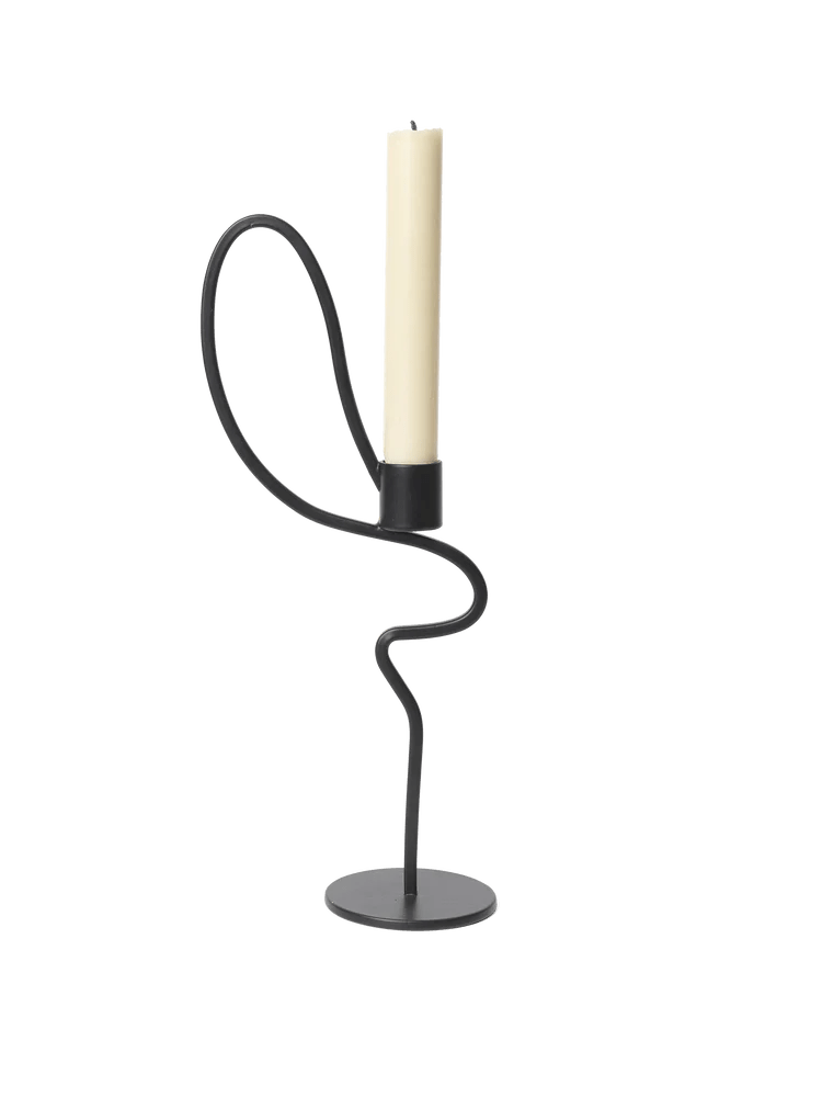 Valse Candle Holder - Ferm Living - Candle Holders - Black - Low - HORNE