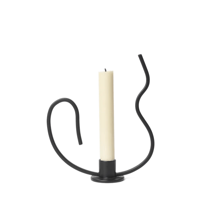 Valse Candle Holder - Ferm Living - Candle Holders - Black - Low - HORNE