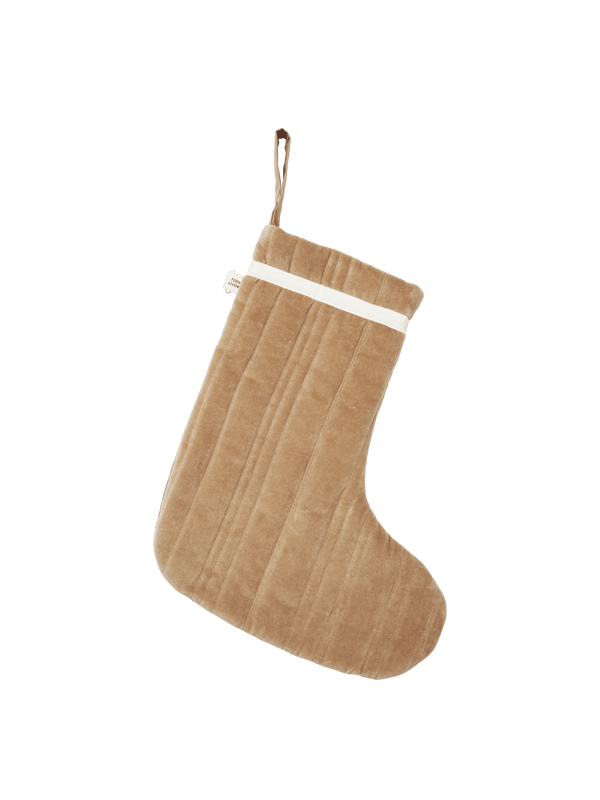 Vari Quilted Christmas Stocking - Velvet - Ferm Living Art + Objects - Tan - HORNE