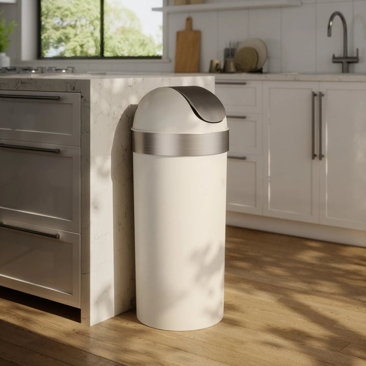 Venti Trash Can - Umbra Storage + Organization - Black-Nickel - HORNE