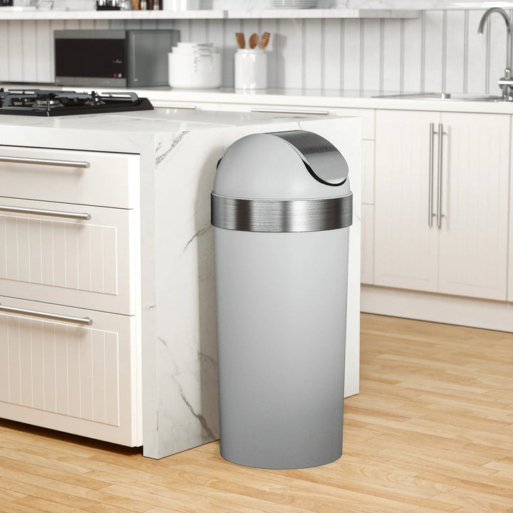 Venti Trash Can - Umbra Storage + Organization - Black-Nickel - HORNE
