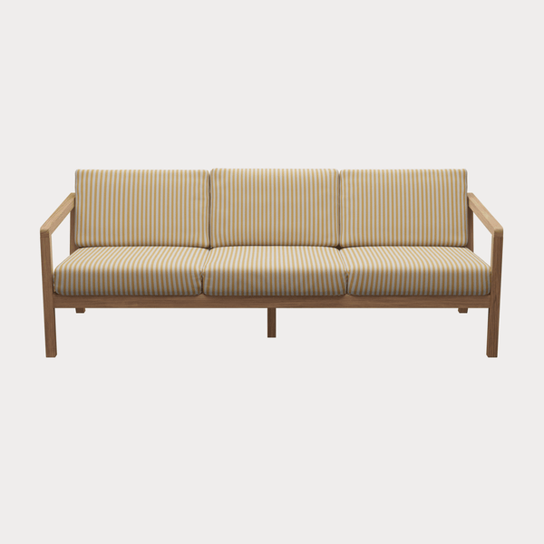 Virkelyst Sofa - 3 - Seater - Skagerak by Fritz Hansen Outdoor Furniture - Golden Yellow Stripe - HORNE