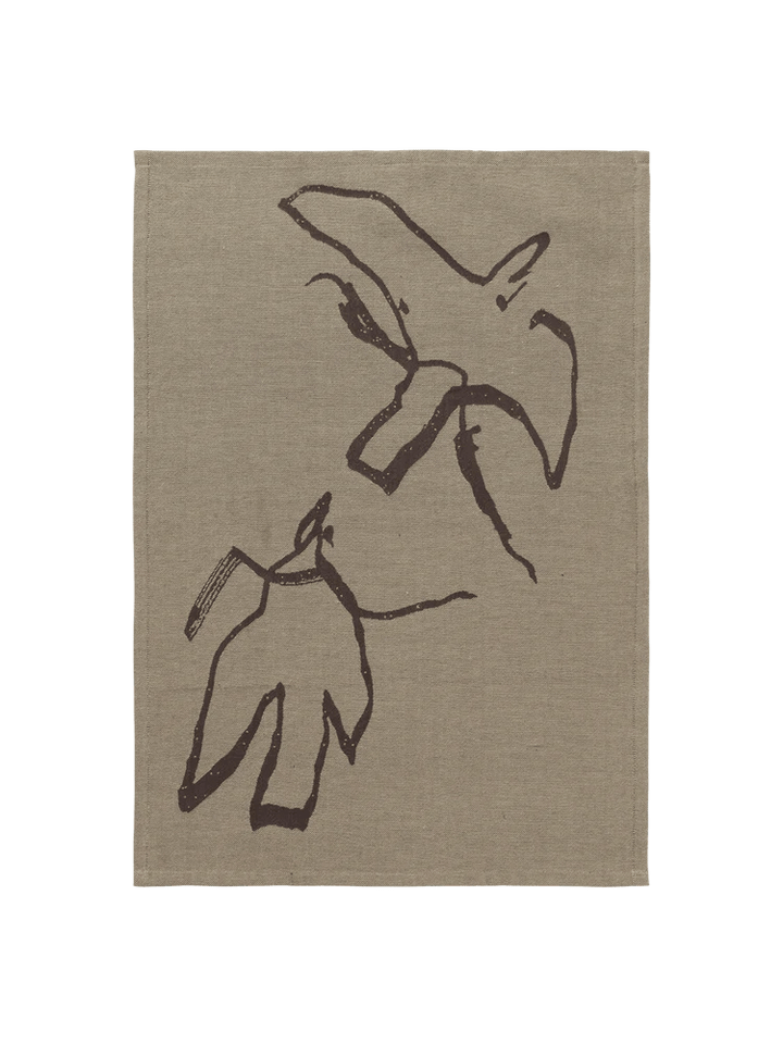 Vuelo Tea Towel - Ferm Living Kitchen & Dining - Elm Green/Coffee - HORNE