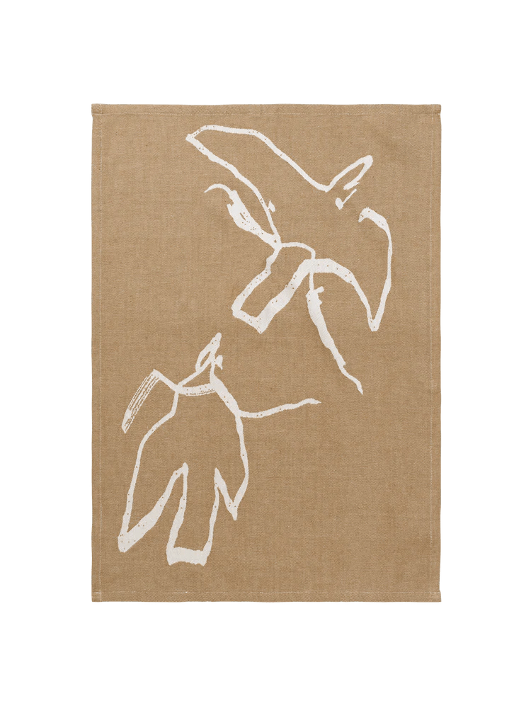 Vuelo Tea Towel - Ferm Living Kitchen & Dining - Elm Green/Coffee - HORNE