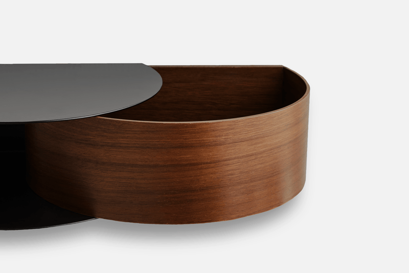 Woud Design Wallie Wall Drawer - Woud - Shelving - Black Metal w/ Walnut - HORNE