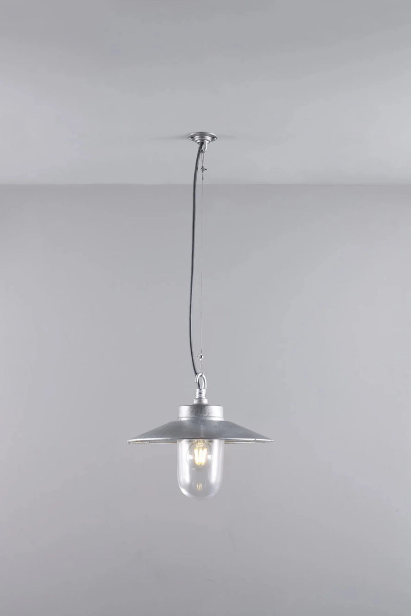 Well Glass Pendant With Visor - 7680 - Davey Lighting Pendants - Clear - HORNE
