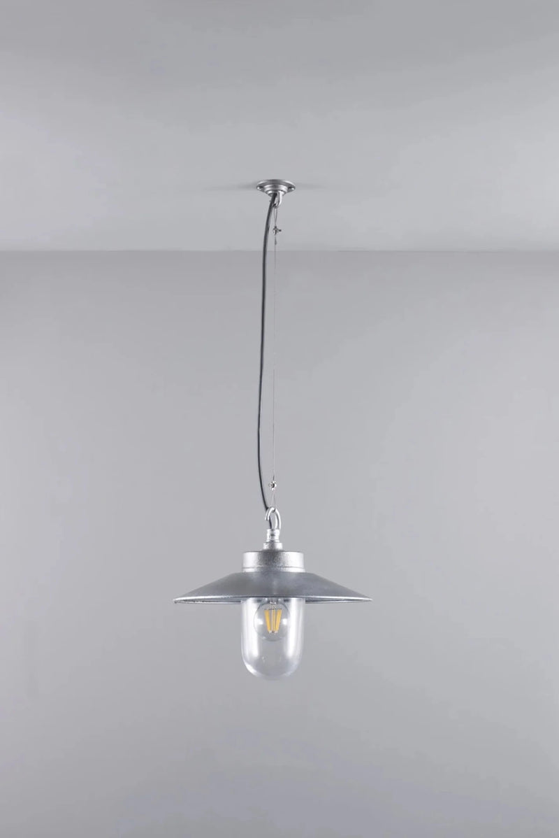 Well Glass Pendant With Visor - 7680 - Davey Lighting Pendants - Clear - HORNE