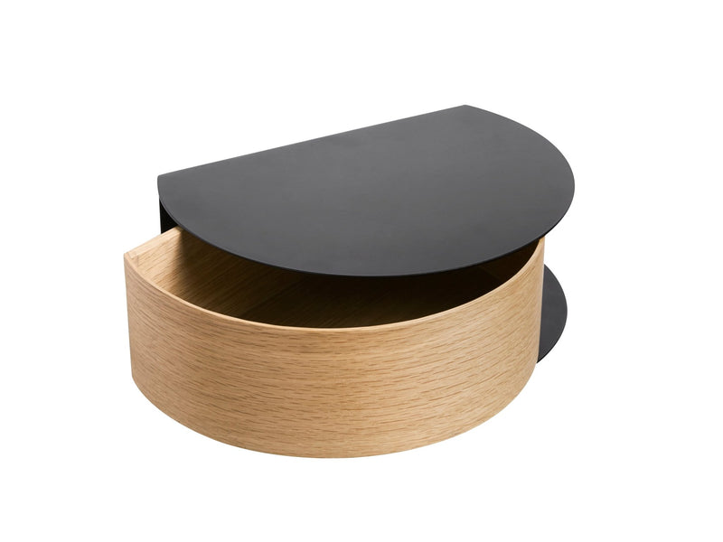 Woud Design Wallie Wall Drawer - Woud - Shelving - Black Metal w/ Walnut - HORNE