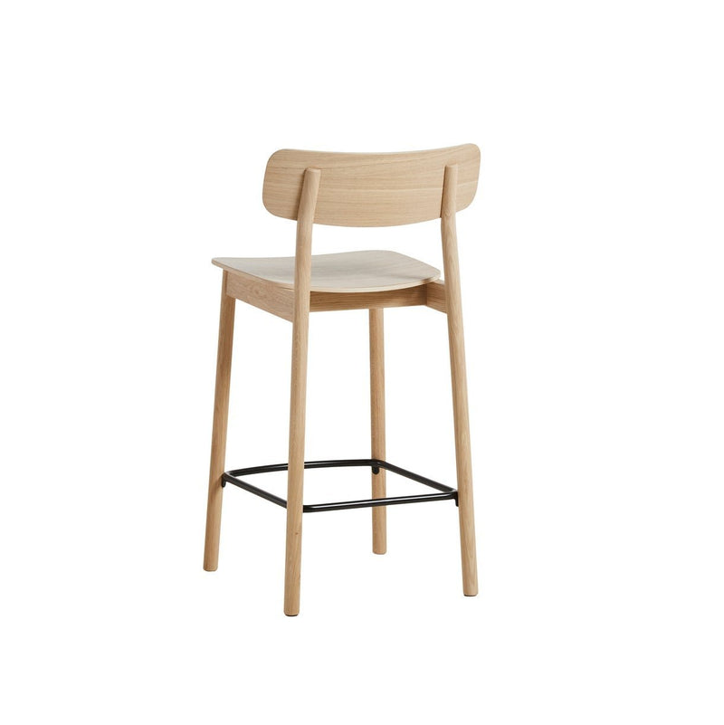 woud Soma Counter Chair - Woud - Chairs - White Pigmented Lacquered Oak w/ Black Painted Metal Foot Rest - HORNE