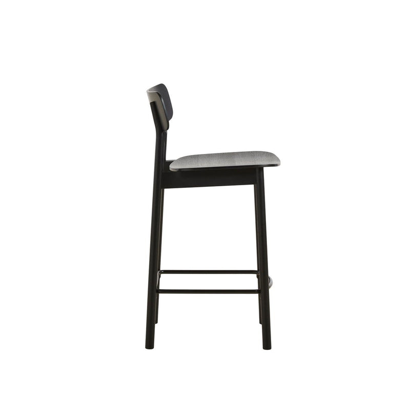 woud Soma Counter Chair - Woud - Chairs - White Pigmented Lacquered Oak w/ Black Painted Metal Foot Rest - HORNE