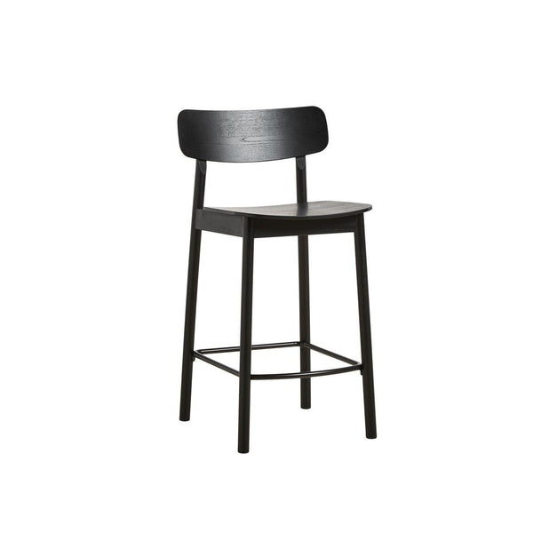 woud Soma Counter Chair - Woud - Chairs - Black Painted Ash w/ Black Painted Metal Foot Rest - HORNE