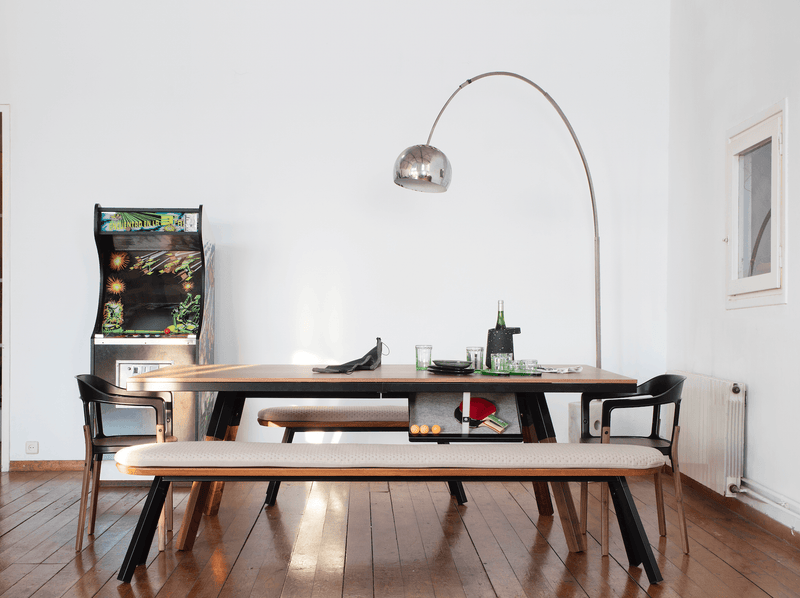 You And Me Bench - Indoor Only - RS Barcelona - Stools + Benches + Ottomans - 50 Stool - Black - HORNE