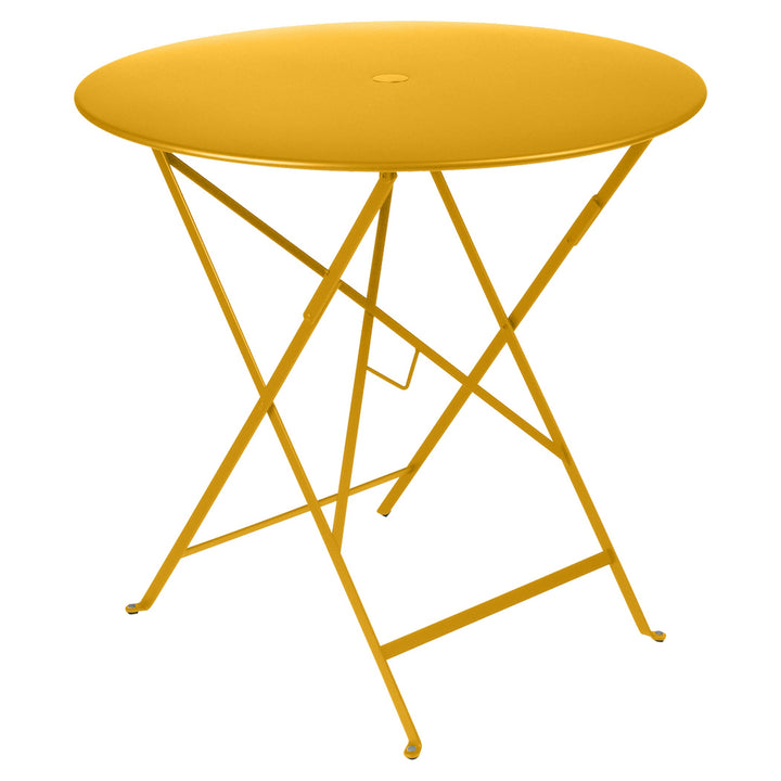Bistro Round Folding Table - 30" w/Umbrella Hole - Fermob - Outdoor Furniture - Honey Textured - HORNE