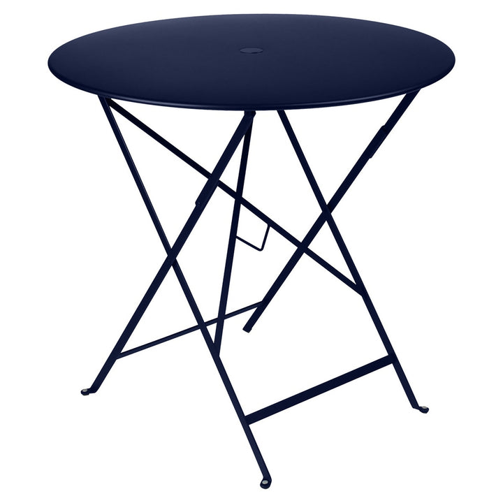 Bistro Round Folding Table - 30" w/Umbrella Hole - Fermob - Outdoor Furniture - Deep Blue - HORNE