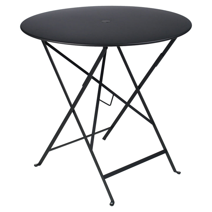 Bistro Round Folding Table - 30" w/Umbrella Hole - Fermob - Outdoor Furniture - Liquorice - HORNE