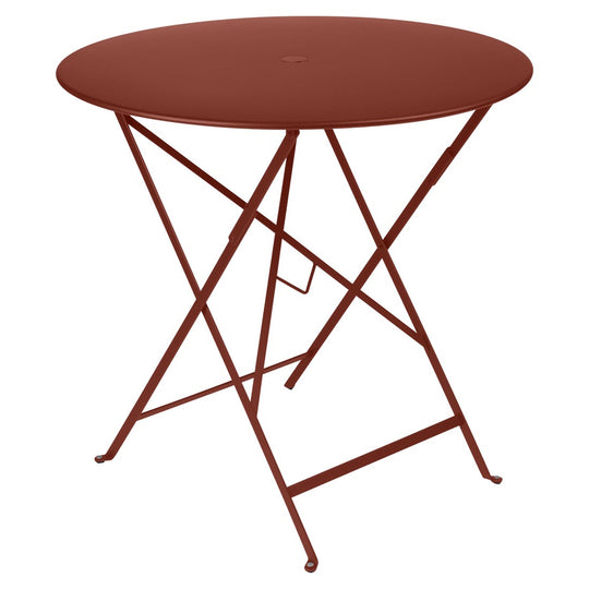 Bistro Round Folding Table - 30" w/Umbrella Hole - Fermob - Outdoor Furniture - Red Ochre - HORNE