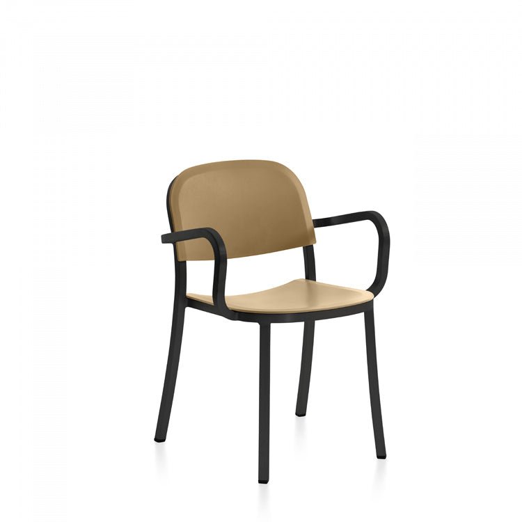 1 Inch Armchair - Emeco - Chairs - Hand - brushed Aluminum - Sand - HORNE