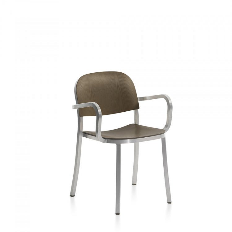 1 Inch Armchair - Emeco - Chairs - Hand - brushed Aluminum - Sand - HORNE