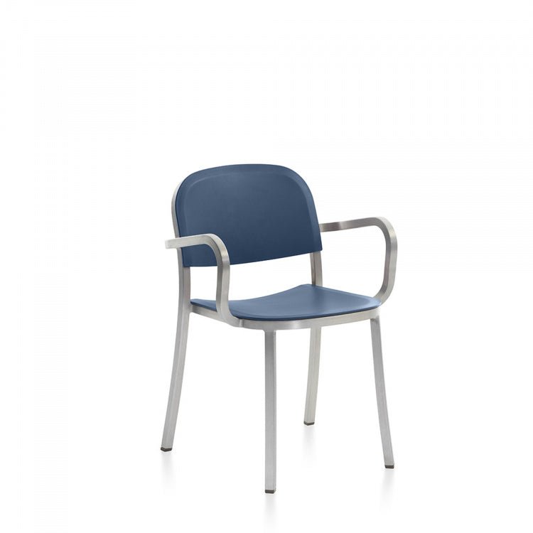 1 Inch Armchair - Emeco - Chairs - Hand - brushed Aluminum - Sand - HORNE