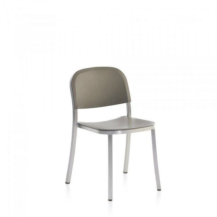 1 Inch Side Chair - Emeco - Chairs - Hand - brushed Aluminum - Light Grey - HORNE