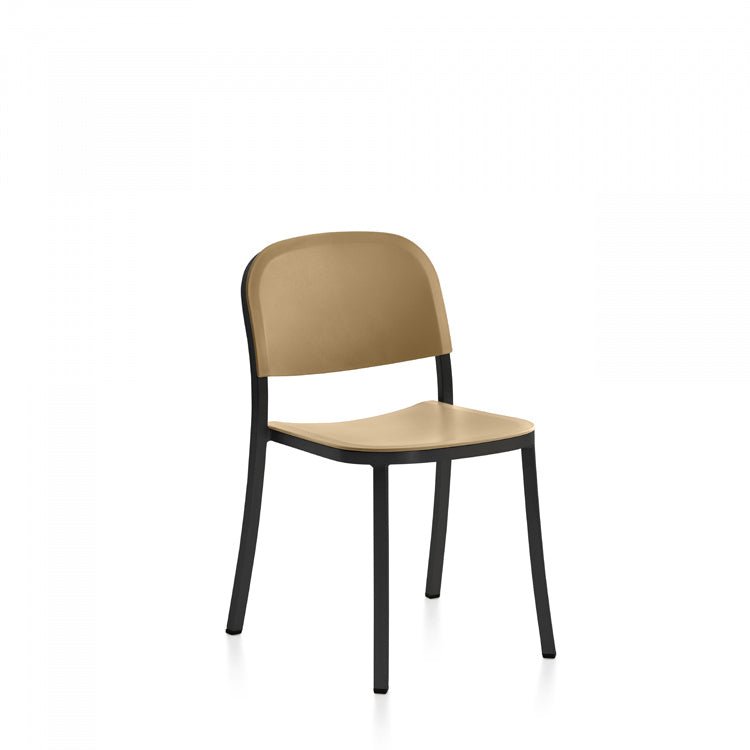 1 Inch Side Chair - Emeco - Chairs - Hand - brushed Aluminum - Sand - HORNE