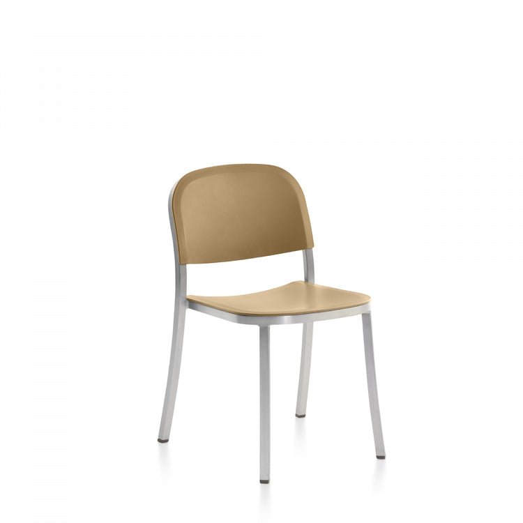 1 Inch Side Chair - Emeco - Chairs - Hand - brushed Aluminum - Sand - HORNE